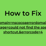 errordomain=nscocoaerrordomain&errormessage=could not find the specified shortcut.&errorcode=4