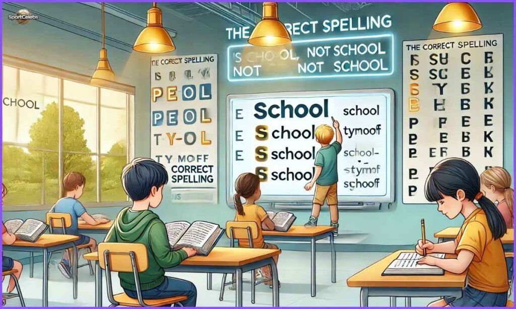 the correct spelling is school not school. some pe - tymoff